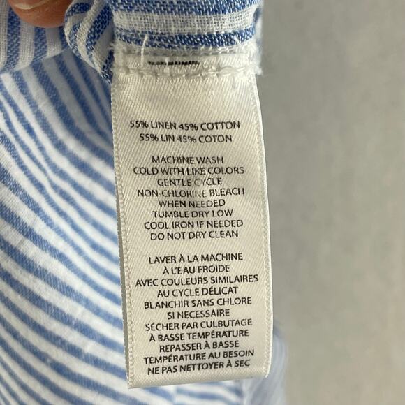 BeachLunchLounge Collection Micro Stripe Tunic SZ SM Cotton/Linen EUC💗 - Picture 6 of 8